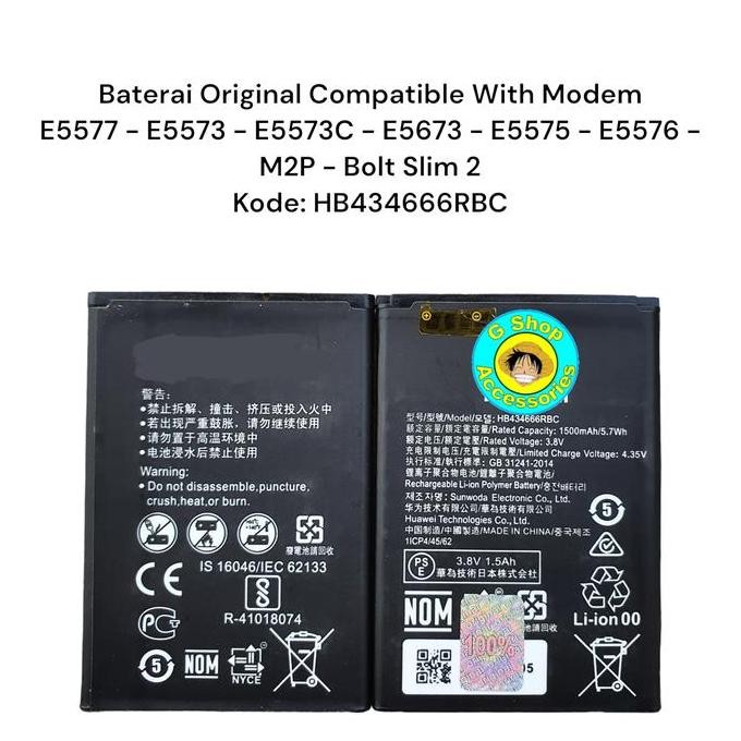Baterai Modem Mifi Original E5577 E5673 E5573 E5573C M2P BOLT SLIM 2 MURAH