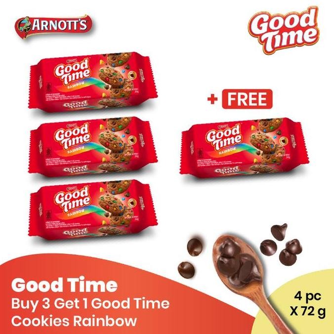 

Good Time Cookies Rainbow - Buy 3 Get 1 Free Promo Snack Coklat Stok Terbatas