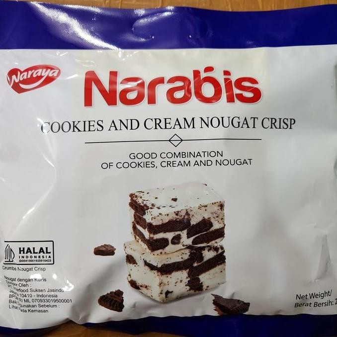 

Narabis Cookies Cream Nougat Crisp 200gr Cemilan Premium Stok Terbatas