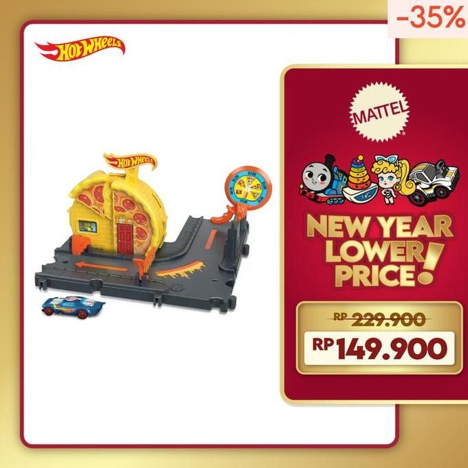 HOT WHEELS CITY SPEEDY PIZZA PICK-UP - MAINAN TREK MOBIL BALAP