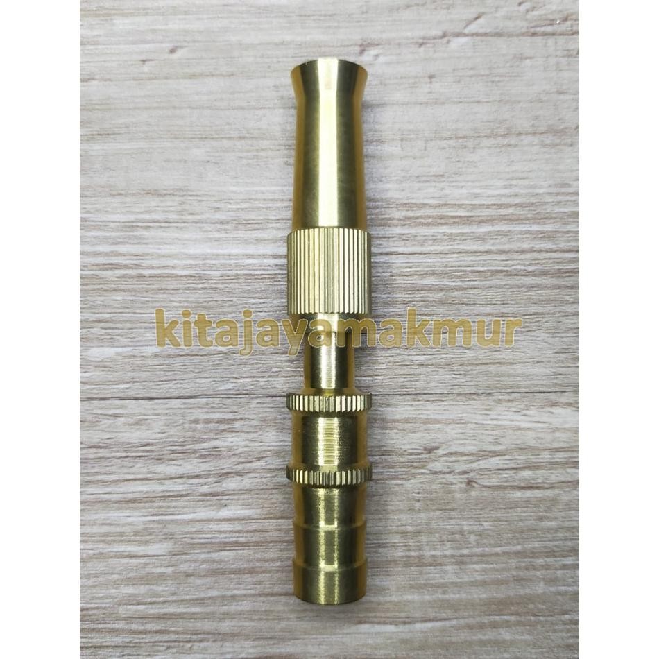PROMO HEMAT- Kepala Semprotan Selang Air Lurus Kuning 1/2 Inch Brazz Nozzle