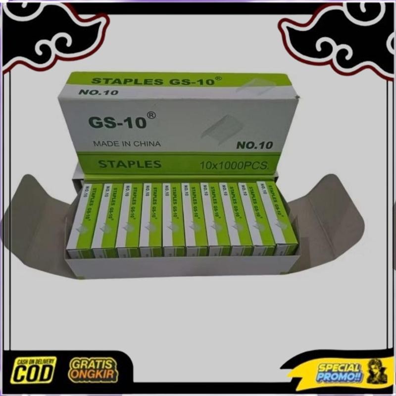 

Top Today 1Box Isi 10 Pak Kecil Isi Staples Gs 10 Ada 10X1000Pcs Stapler Refill No 10