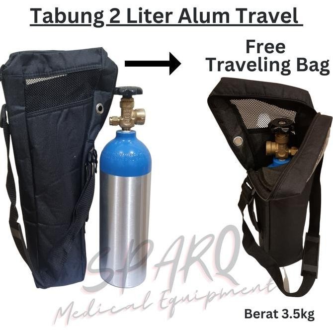 Tabung 2 Liter Aluminium Portable Oksigen + Tas Saja