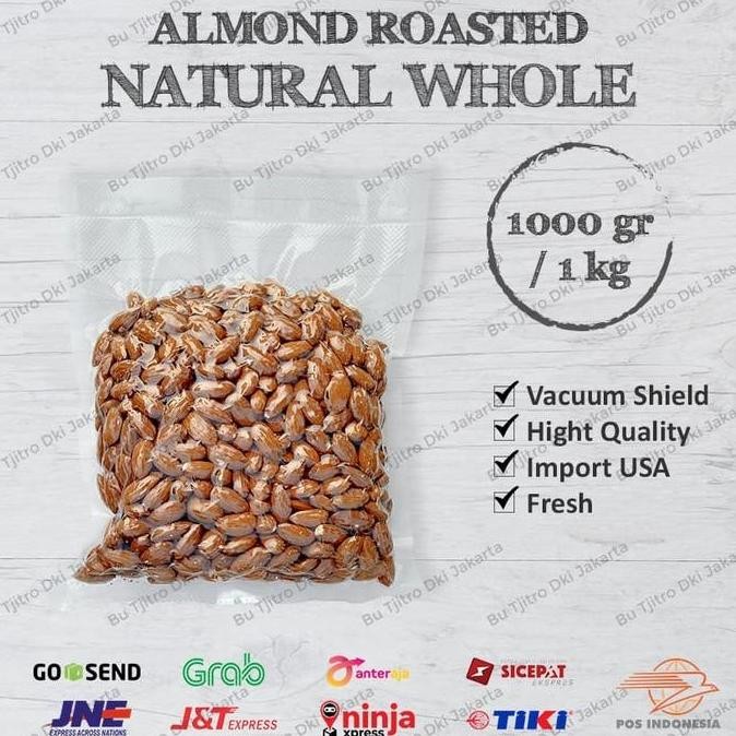 

Almond Roasted 1 Kg Kemasan Vacum - Kacang Almond Panggang Kupas Pasti Ori
