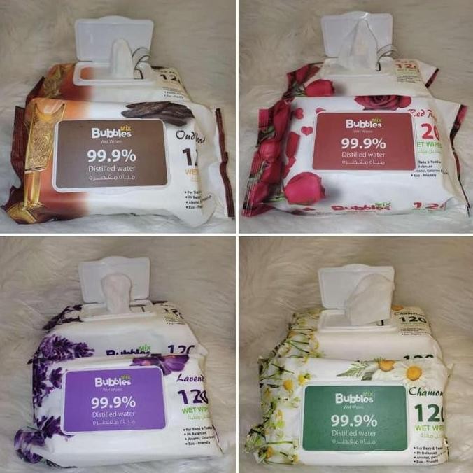 Tissue Basah Bubbles Mix 120 Wet Wipes Tissue Basah Aroma Import