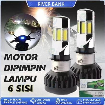 [READY STOCK] LAMPU LED MOTOR RTD 6 SISI / 3 SISI 100% ORIGINAL GARANSI AC DC + KIPAS BOHLAM DOP LAM