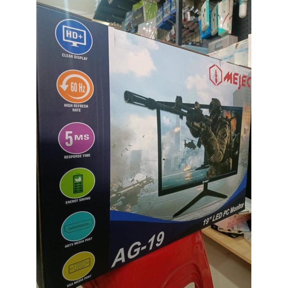 Mejec Pc Monitor Led 19" Vga Hdmi Monitor Cctv 19Inc Co