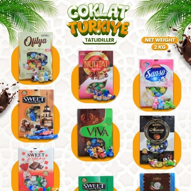 

Coklat Arab / Coklat Turki Oleh Oleh Haji Umroh / Coklat Mix Kemasan Repack