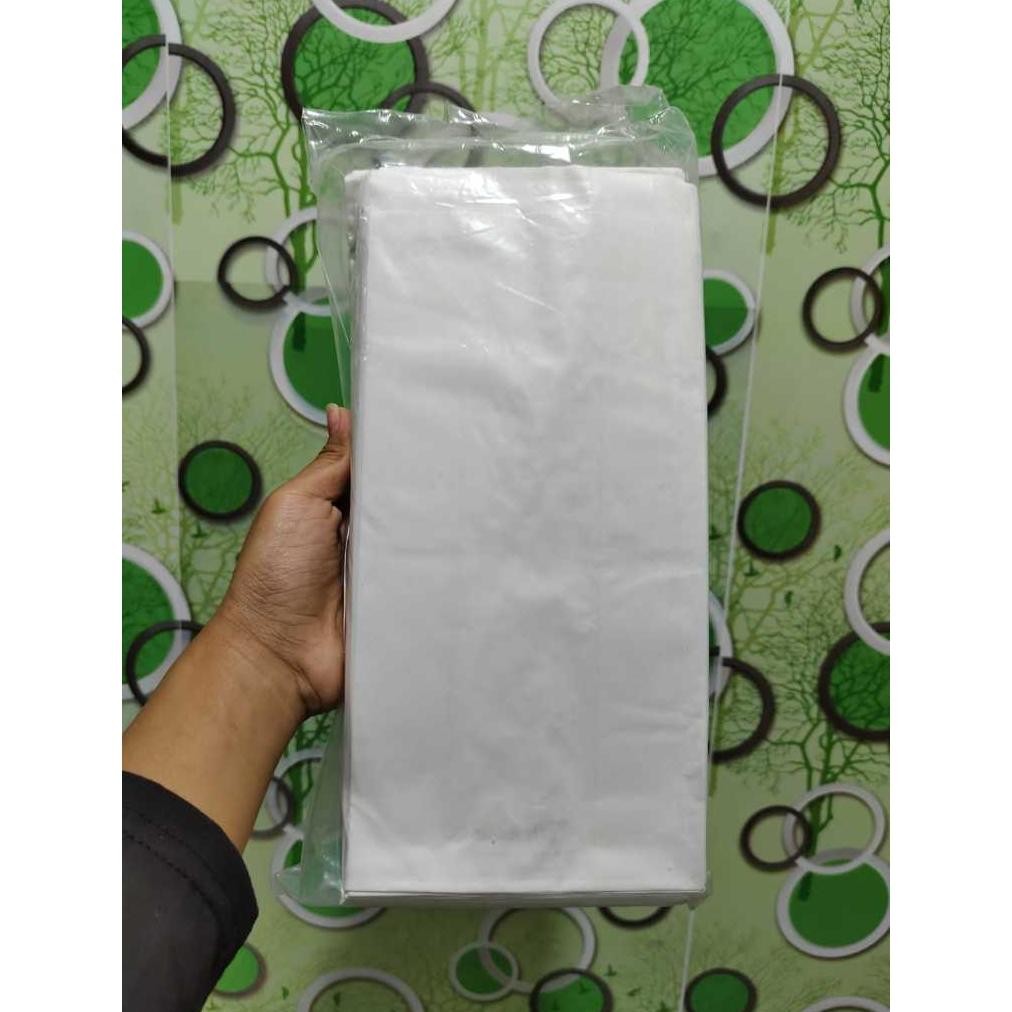 

(Isi 100) Paper Bag / Kantong Kertas Putih Motif 13X8X24 Murah Terlari