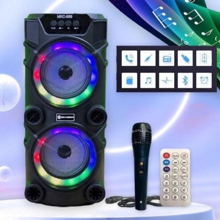 DISKON AUDIO BLUETOOTH SPEAKER BASS MKC - KIMISO QS 999 PORTABLE SPEAKER WITH PARTY LIGHT MKC KIMISO