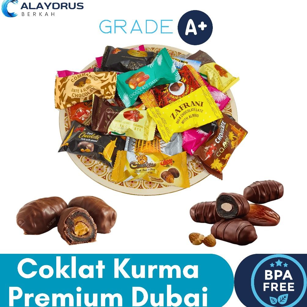 

Coklat Kurma Almond Arab Dubai Premium 1Kg Asli | Cokelat Korma Lebaran Dan Oleh-Oleh Haji Umroh