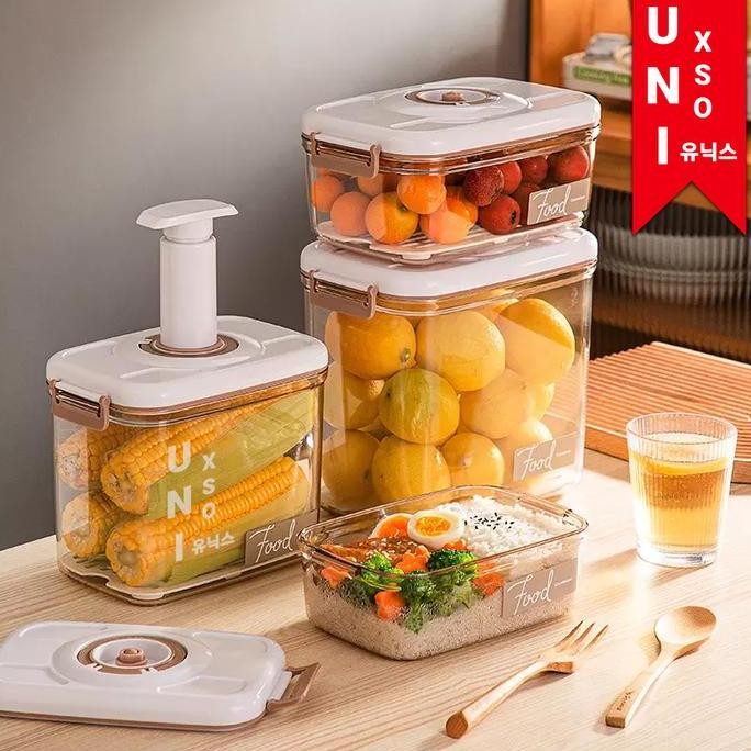 Unixso Kotak Penyimpanan Makanan Kedap Udara Vakum Bukan Tupperware  |Kotak Makan Premium Tempat Mak