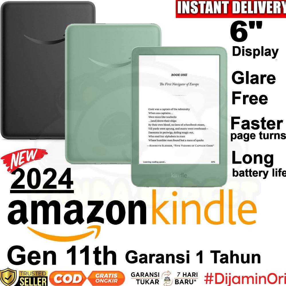 Terlaris 2024 Amazon Kindle 6" Inch Glare-Free Display Gen 11 E-Book Reader 16Gb Pdf Black Matcha Wi