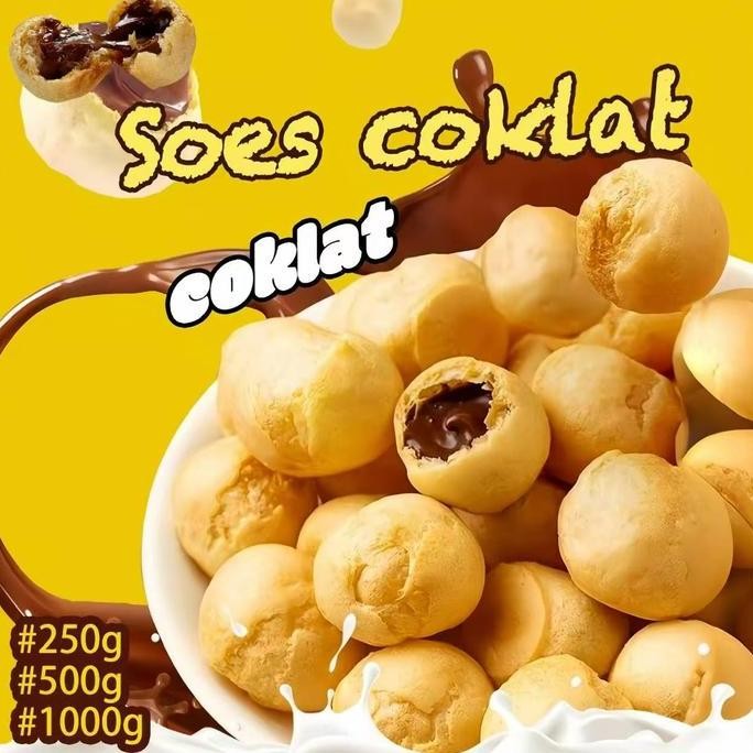 

RPS COD Soes Coklat Cokelat/strawberry / mix rasa/halal Kue Sus Kering Isi soes coklat lumer 1 kgr Enak Murah Cemilan keluarga, cocok untuk dewasa dan anak-anak Chocolate Food Makanan Snack Manis soes cokelat 1 kue soes coklat nakata Toples Toples Biskuit