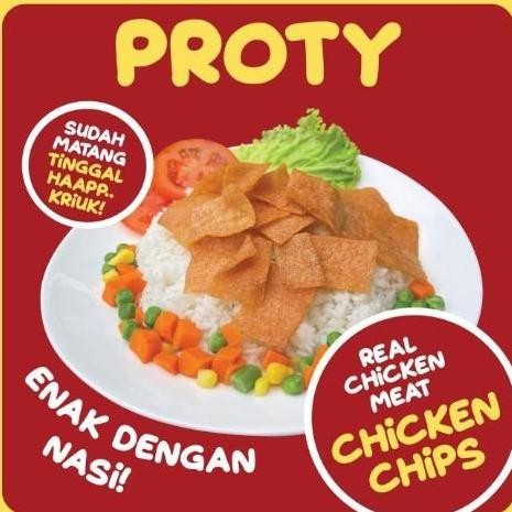 

RPS PROTY Chicken Chips - Keripik Daging Ayam Krispi - Snack Cemilan Protein Sehat 18 gr - Non MSG, pengawet, pewarna