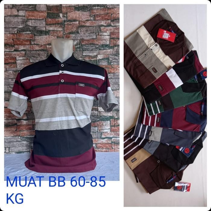 ST kaos kerah dewasa lengan pendek pria usia 40 sampai 50 tahun bersaku kaos krah polo laki-laki