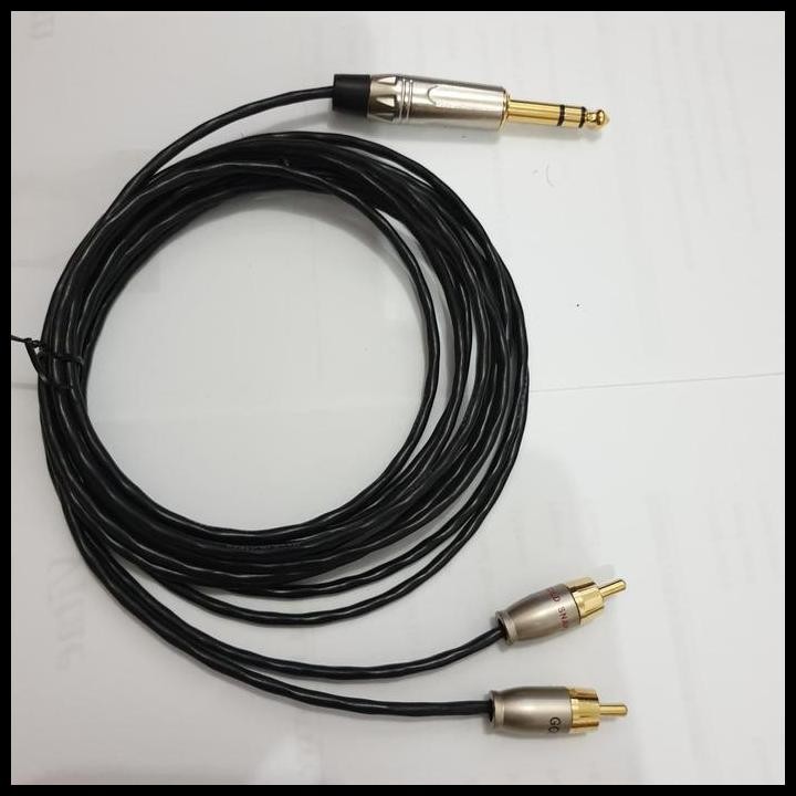 kabel jek 6.3mm stereo ke 2 RCA R L 3 meter