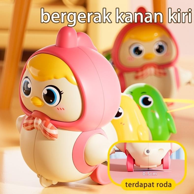 Eelic Mainan Bayi Interaktif, Bebek Goyang & Ayam Bergerak Untuk Latihan Merangkak Anak 0-3 Years Ol