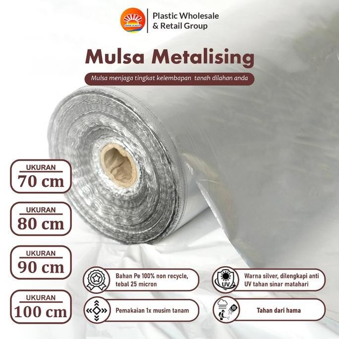 Ready Stock Plastik Mulsa Perak 1 Roll 8 Kg Mulsa Grenjeng Lebar 90 Cm Kualitas Terjamin