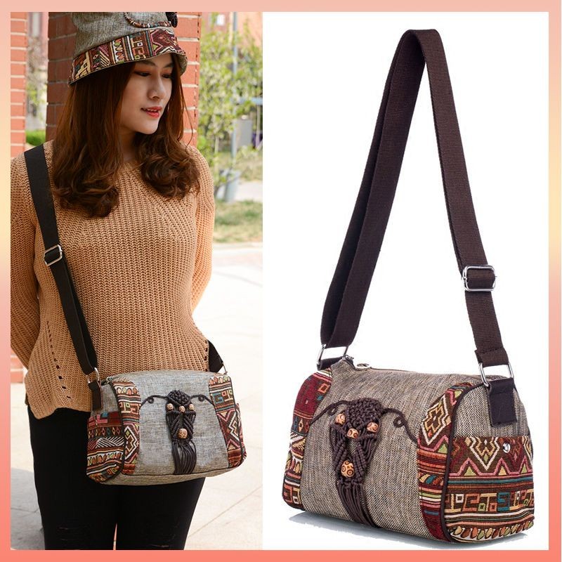 Tas Selempang untuk Wanita Paruh Baya, Tas Selempang, Tas Santai untuk Wanita Paruh Baya, Tas Kain, 