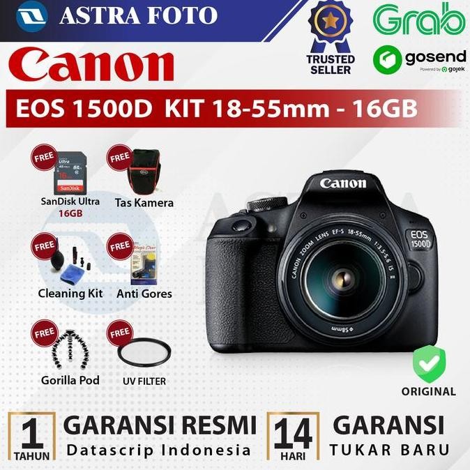 Promo CANON EOS 1500D KIT 18-55mm IS II / CANON 1500D KAMERA DSLR RESMI COD