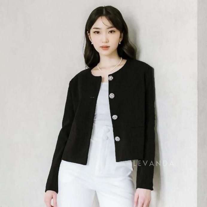[Levanda] Blazer Wanita Korean Style / Outer Crop Wanita Korea Style - Blazer Casual Outfit Kekinian