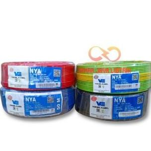 Kabel Nya 1.5Mm 50M Warna Hitam Biru Merah Kuning-Hijau Voksel / Masko Original