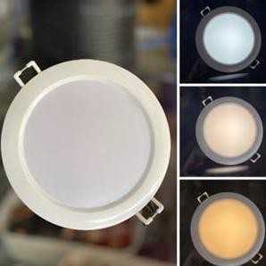 Lampu Downlight Led Ib Panel 3Warna Tricolour Putih Kuning Wharmwhite Biru Pink Tempel Plafon Origin