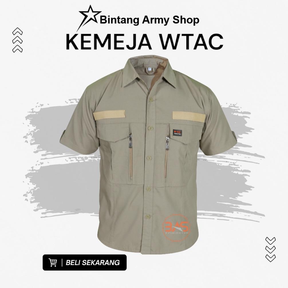 Baju Kemeja Tactical Pria W Tac Pendek Outdoor Lapangan W-Tac Termurah