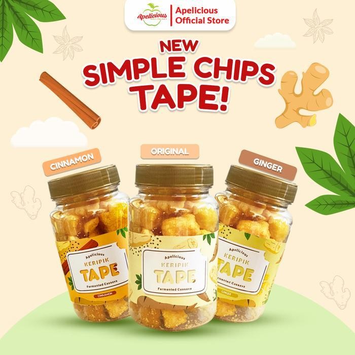 

FF APELICIOUS SIMPLE CHIPS KERIPIK TAPE /GINGER / CINNAMON, Food Snacks Camilan Singkong Cemilan Crispy Jajanan