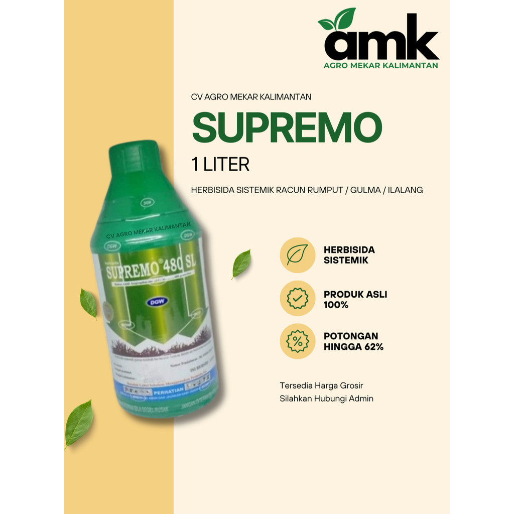 Supremo Herbisida Racun Rumput/Gulma/Ilalang Efektif 1 Liter