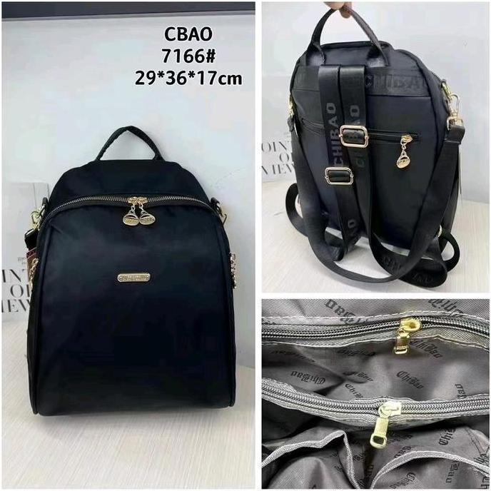 Tas Ransel Chibao 7166 Polos Wanita Hitam Kanvas