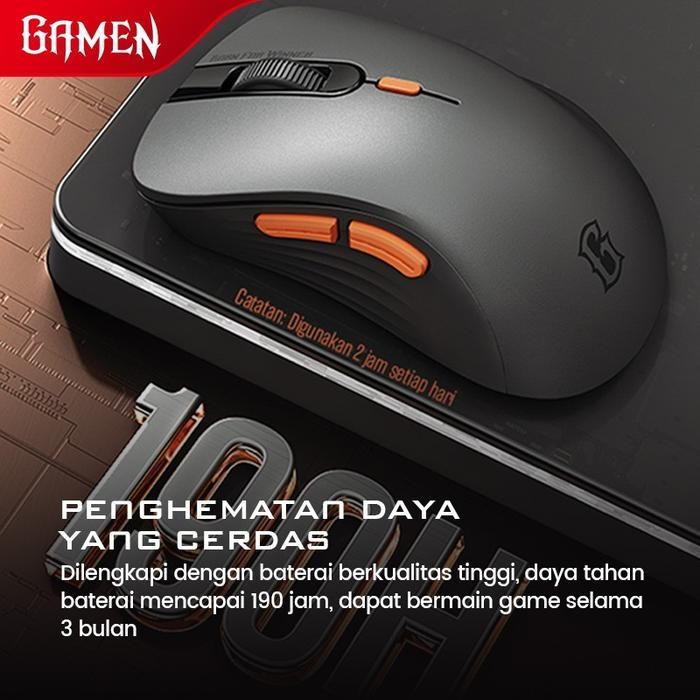 Mouse Gamen Gm200W Wireless Silent Click Mouse Gaming
