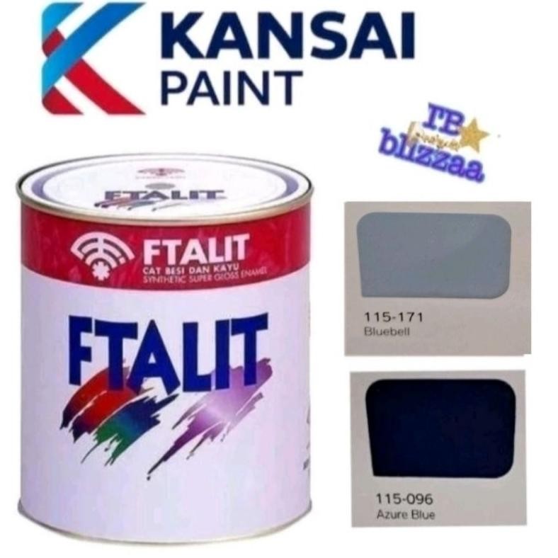 DB222 }} Ftalit Azure Blue 096 Ftalit Bluebell 171 Cat Kayu Besi Biru 1kg