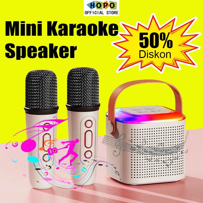 HOPO Speaker Bluetooth Plus Mic Speaker Karaoke Speaker Mini Bluetooth Aktual Speaker Karaoke Portab