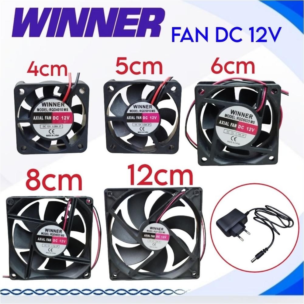 DI109 >> FAN DC - Cooling Fan - Winner Fan DC 12V + ADAPTOR 4CM 5CM 6CM 8CM 9CM 12CM
