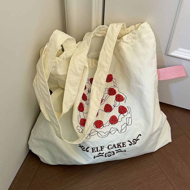 Y2.Morgan Tas Kanvas Tote Sastra Komuter Ins Baru  Kapasitas Besar  Serbaguna  Tas Bahu Jepang Satu 