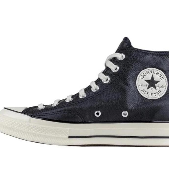 Sepatu Converse Ct Leather 70S Hi Black White Egret
