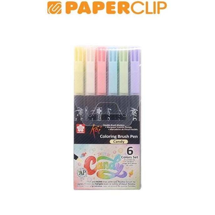 

BRUSH PEN SAKURA KOI SET 6 XBR-6H CANDY