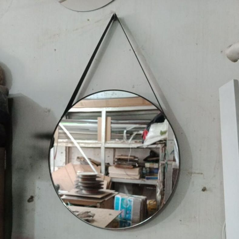 cermin bulat diameter 40 cm. 50cm. 60cm.  polos, pakai tali, dan eceng gondok/cermin dinding/cermin 
