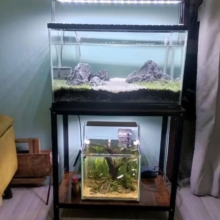 Rak aquarium P60cm L30cm T60cm  2 susun | rak susun besi | tempat penyimpanan | rak besi | rak aquar