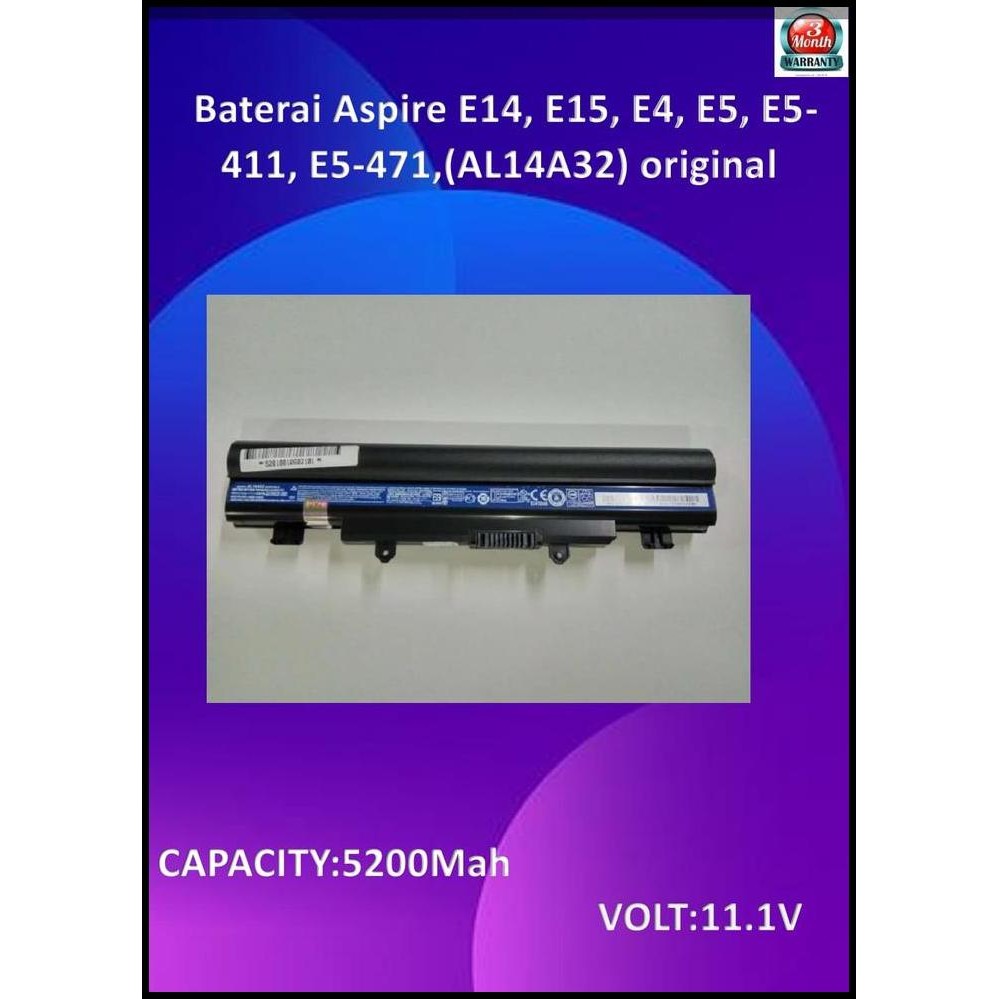 BATERAI ACER ASPIRE E5 471 AL14A32 ORIGINAL