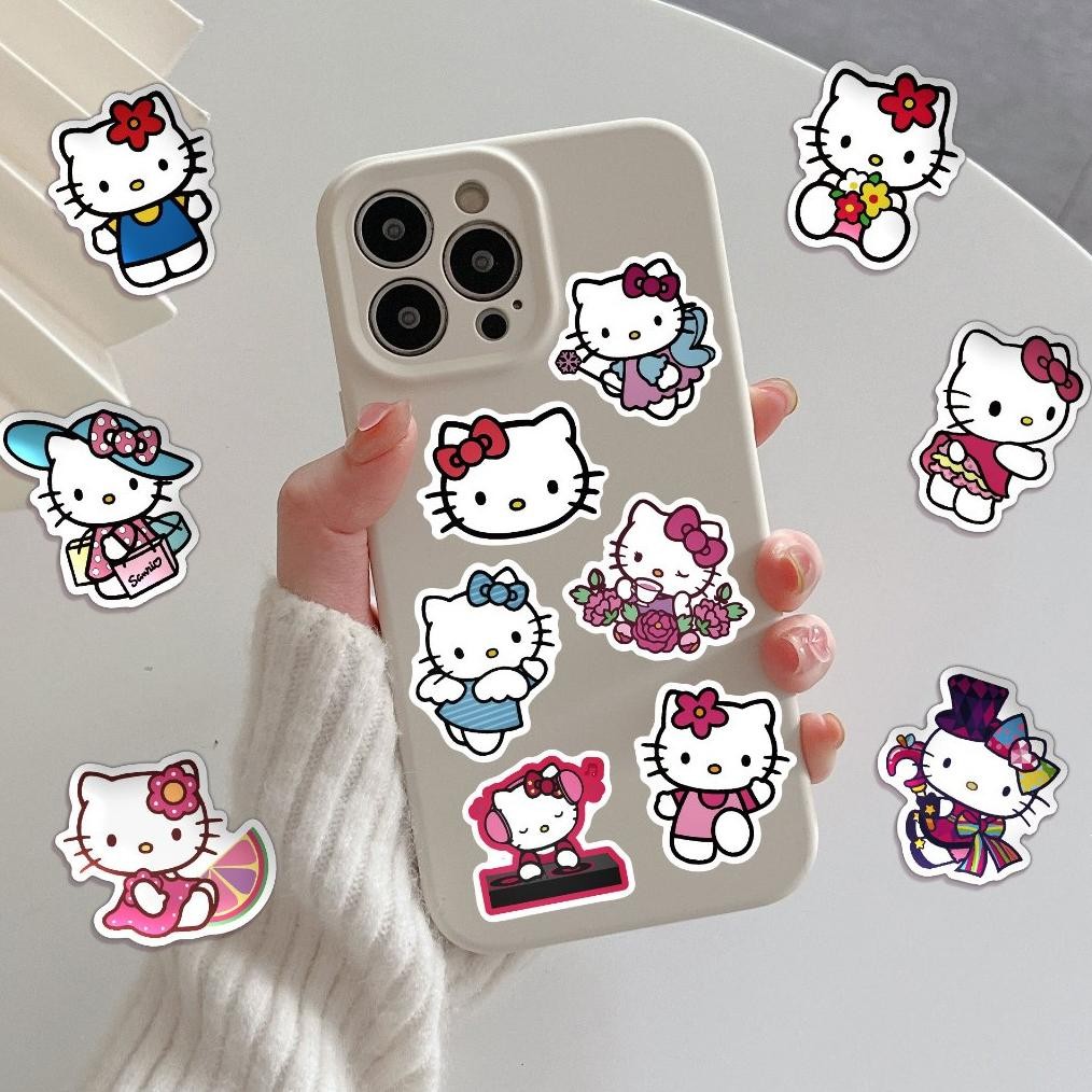 

NG [50PCS]Hot Stiker Aesthetic Kartun Stiker Sanrio Hello Kitty Decal Vinyl Stiker Anti Air- Sticker Lucu Buku Journal Koper Stiker Casing HP Stiker Laptop Helm MotorStiker Botol Minum Viral Kekinian Terbaru 2025 KK-91