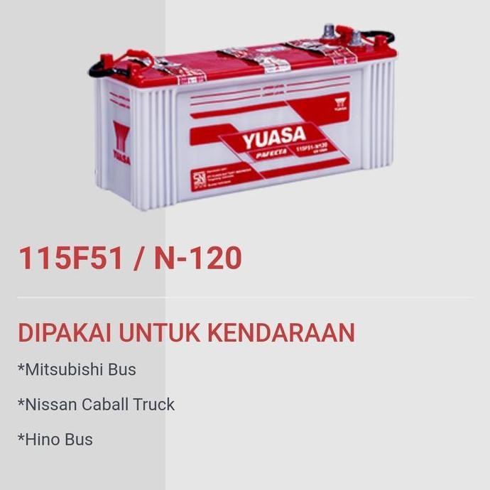 Aki basah N120 Yuasa (non air zuur) /aki Truk besar 12v 120ah