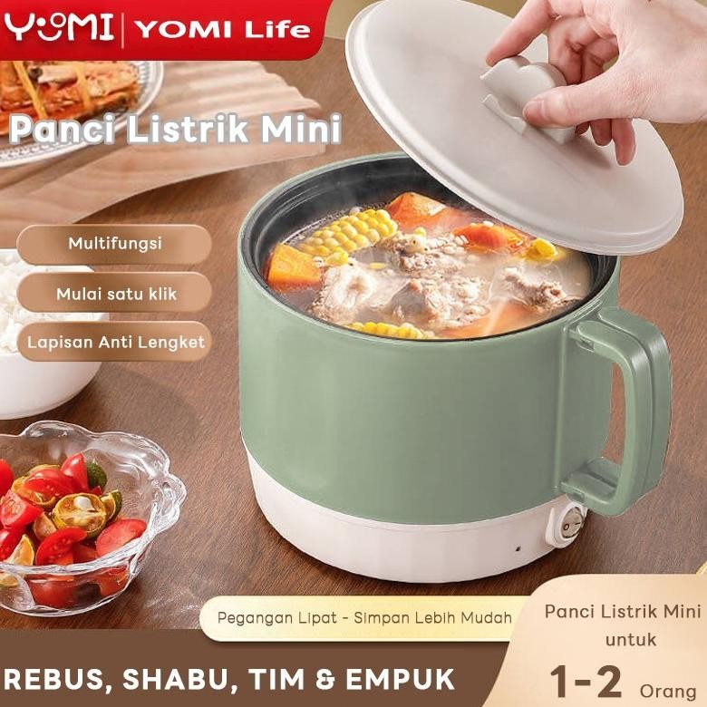Panci Listrik Elektrik 450W Multifungsi Anti Lengket Rice Cooker Mini low watt Penanak Nasi Serbagun