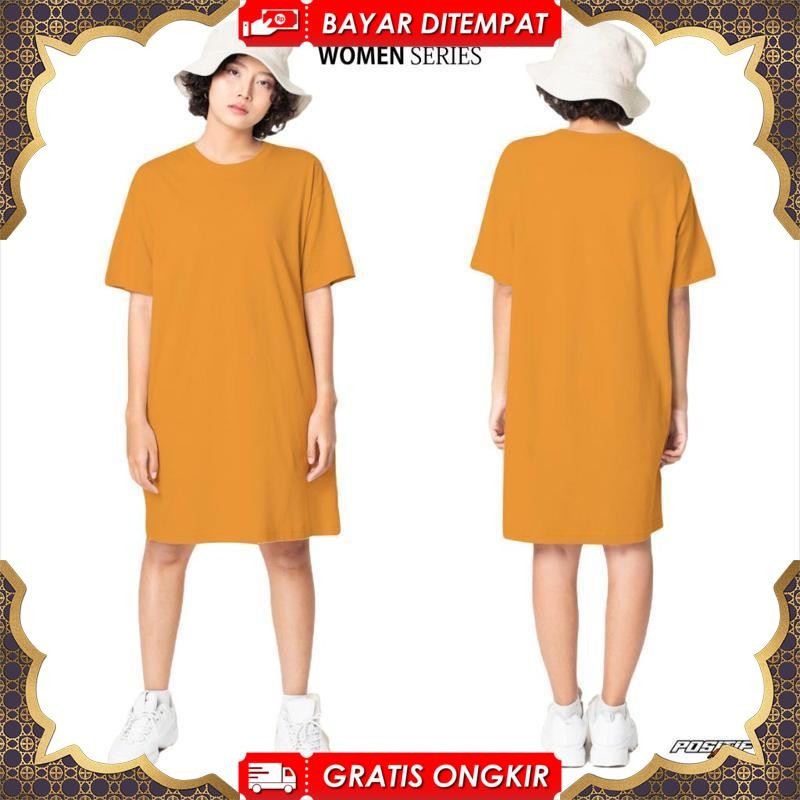 Baju Kaos Dress Wanita Lengan Pendek Dres Polos Wanita Oversize Jumbo Viral Kekinian Terbaru 2025 UD