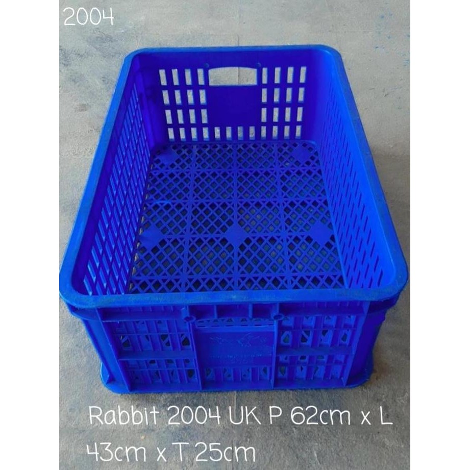 Box Container Rabbit 2004 Bolong / Keranjang Industri Roti Mirip Hanata 2002 / Krat Plastik Rak Susu