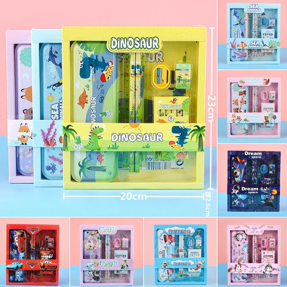 

SET ATK GIFT BOX KIDS ANAK MOTIF ASTRONOT DINOSAURUS ANIMAL OCEAN UNICORN CARS SPIDERMAN FROZN PRINCESS HELLO KITTY DORAEMON PONY PENSIL PENGGARIS PENGHAPUS RAUTAN / 1 SET PENCIL HADIAH P9