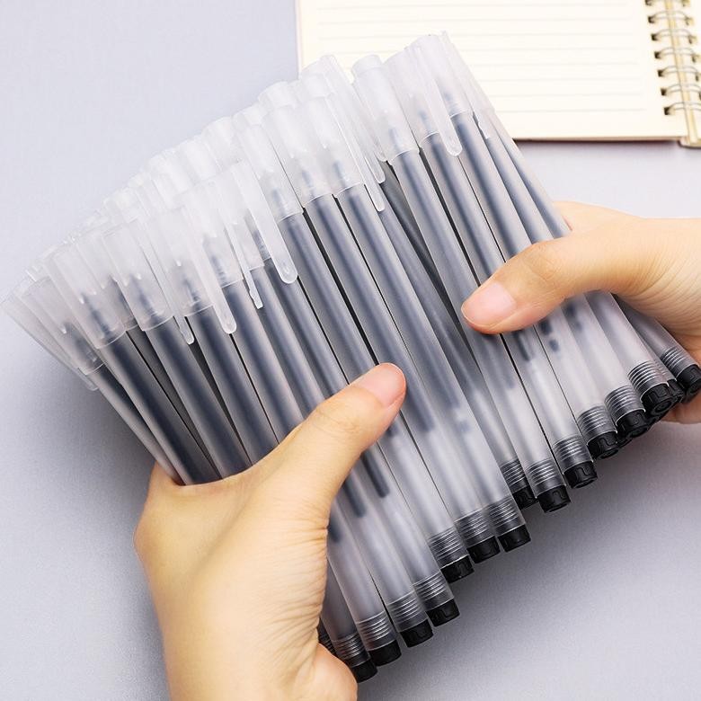 

PN06 Pena Set 50 Pcs Pulpen Gel Hitam 0.5mm Pulpen Runcing Transparan Cangkang Buram Alat Tulis Kantor dan Sekolah