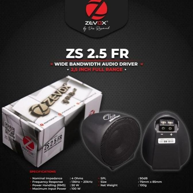 Speaker Fullrange Full Range Zevox ZS 2.5 FR by Vox Research Orinal
